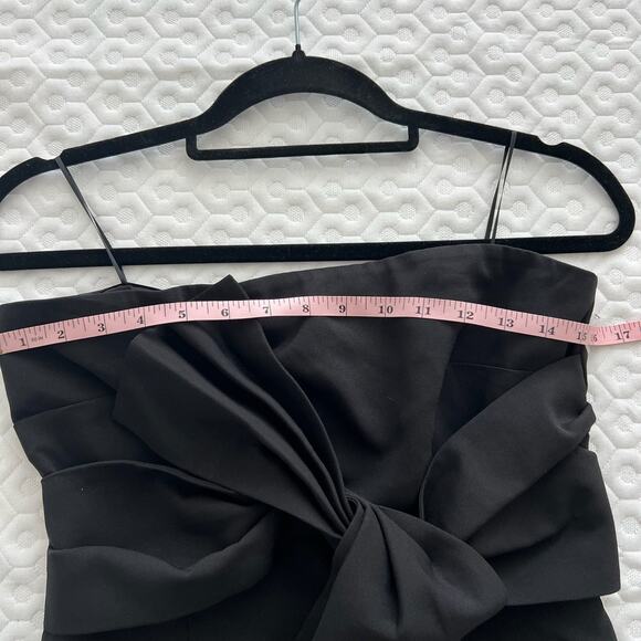 Likely Araya Black Twist-Detail Strapless Mini Dress Size 6 Bow Formal or Semi - Picture 5 of 13